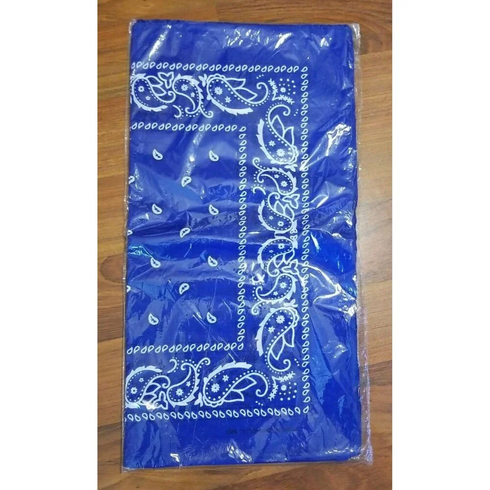 LOT 4- 12 Packs Paisley Scarf Bandana Scarf 100% COTTON Blue Black Red & Tan F3